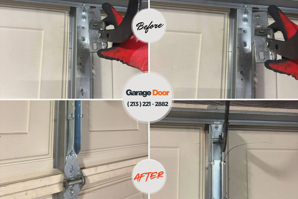 Before and after: garage door repair Park Forest Village, PA